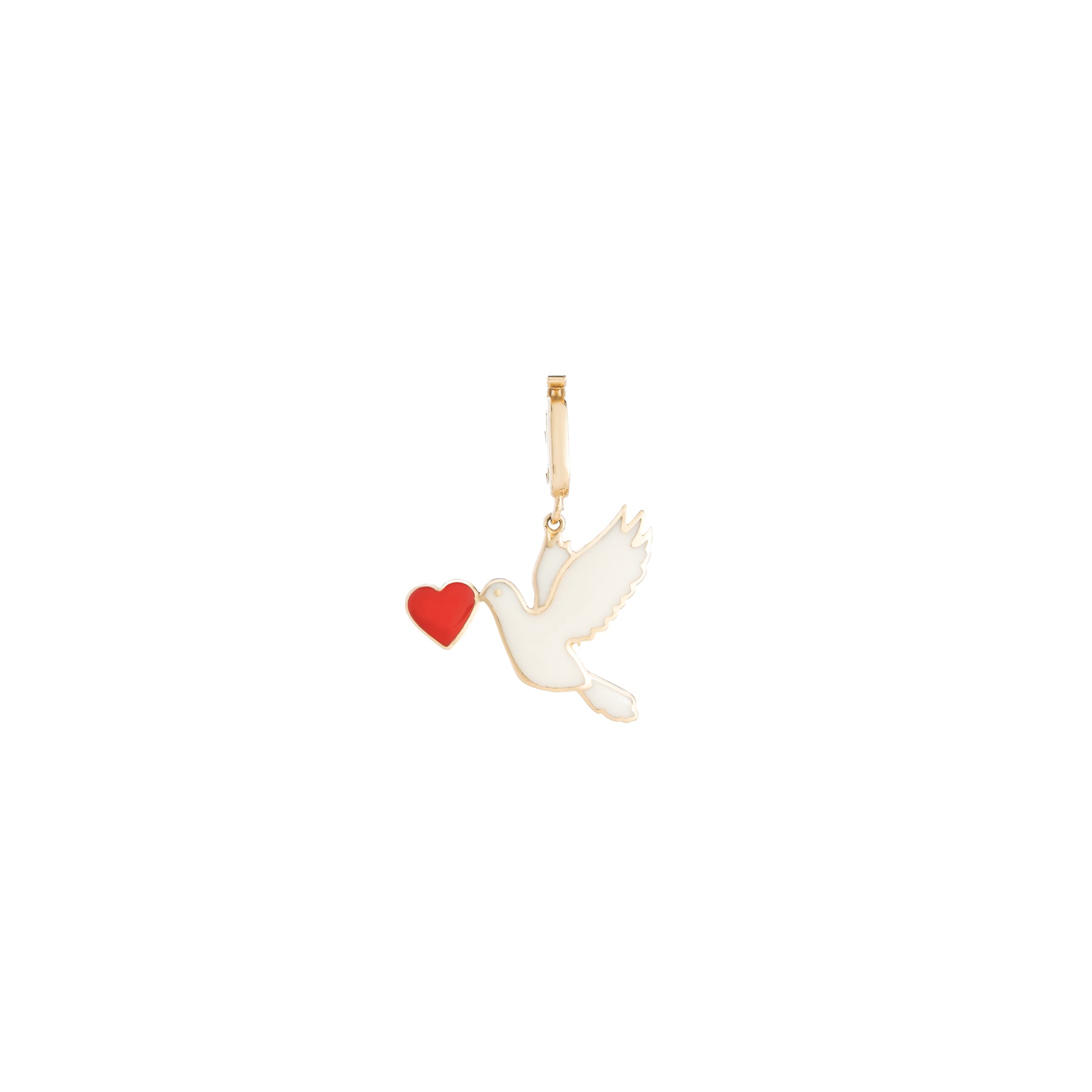 Enamel Dove Love Pendant With Forever Clasp