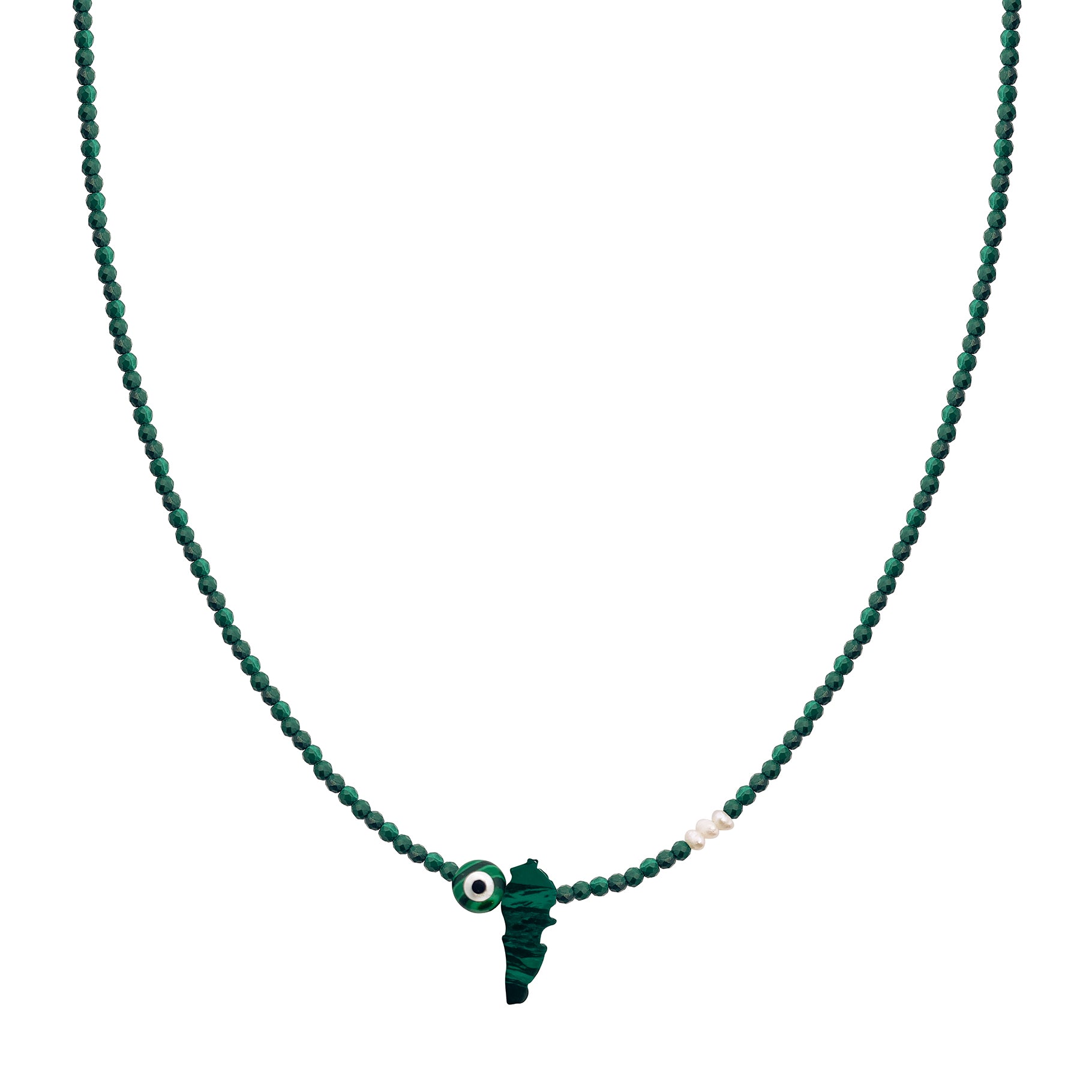 EYE LEBANON MAP SEMI PRECIOUS WITH SILVER CLASP