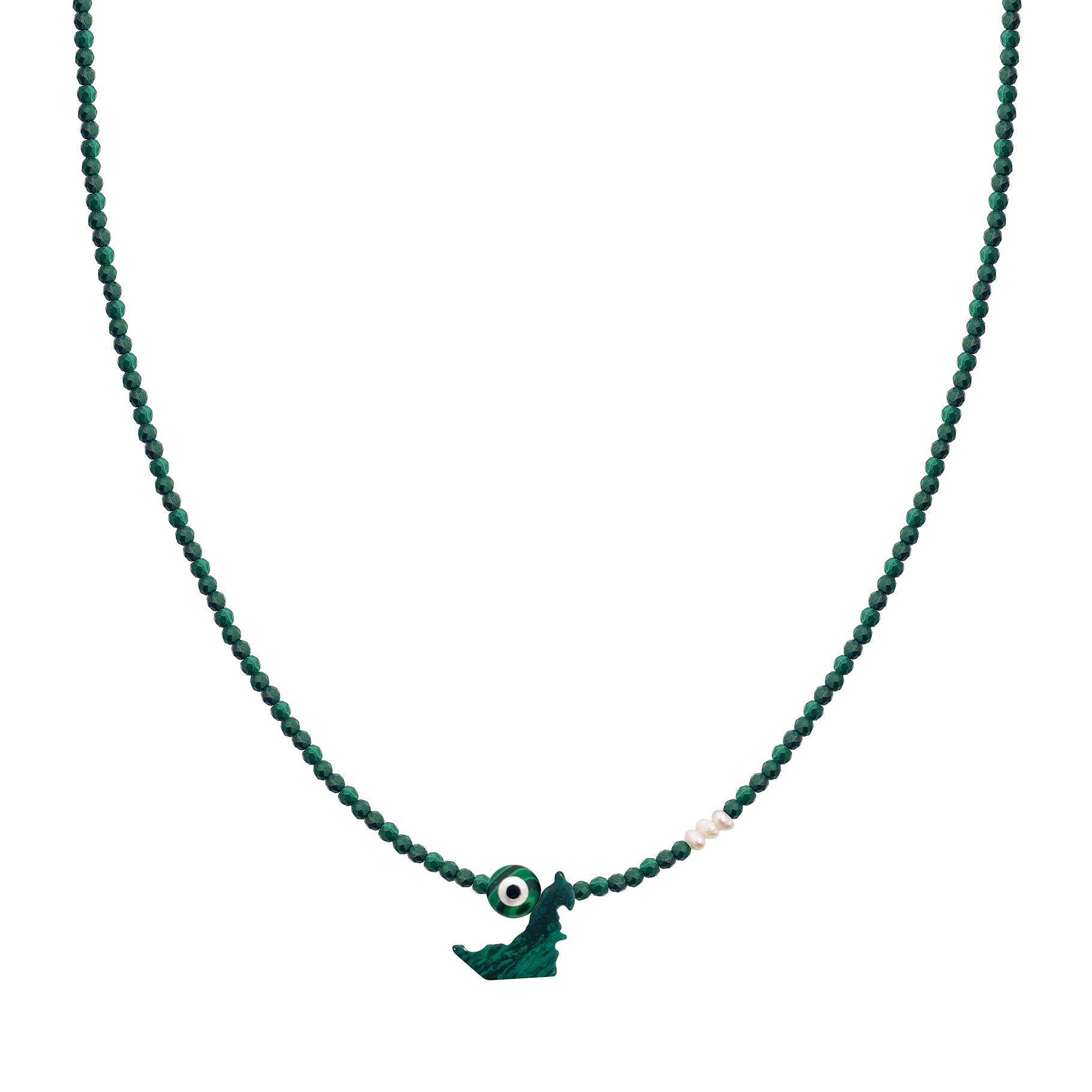 EYE UAE MAP SEMI PRECIOUS WITH SILVER CLASP