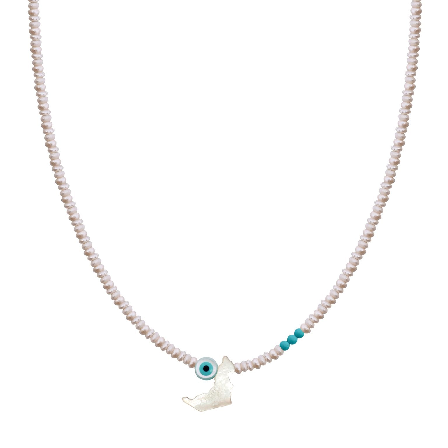 EYE UAE MAP SEMI PRECIOUS WITH SILVER CLASP