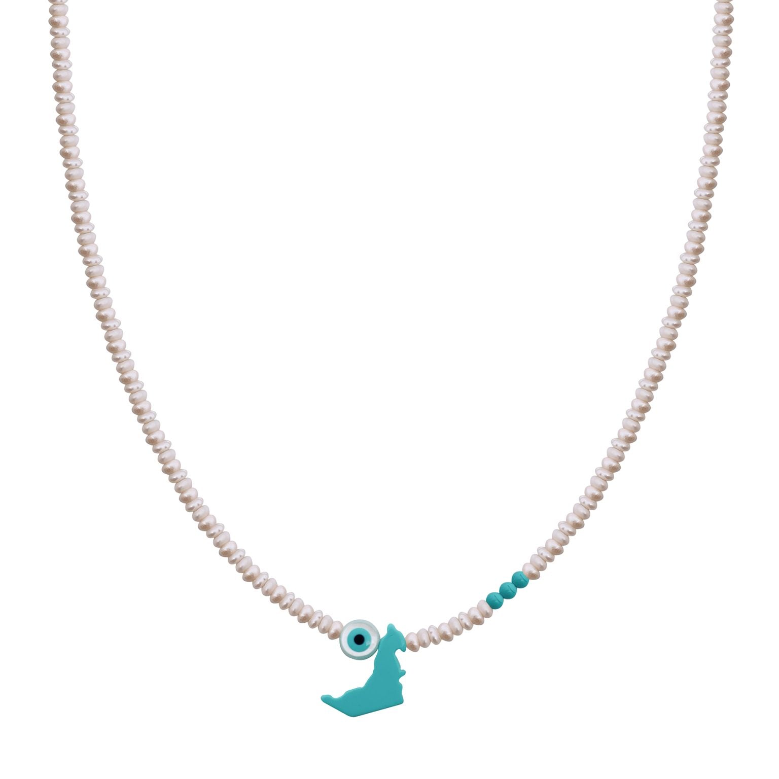 EYE UAE MAP SEMI PRECIOUS WITH SILVER CLASP