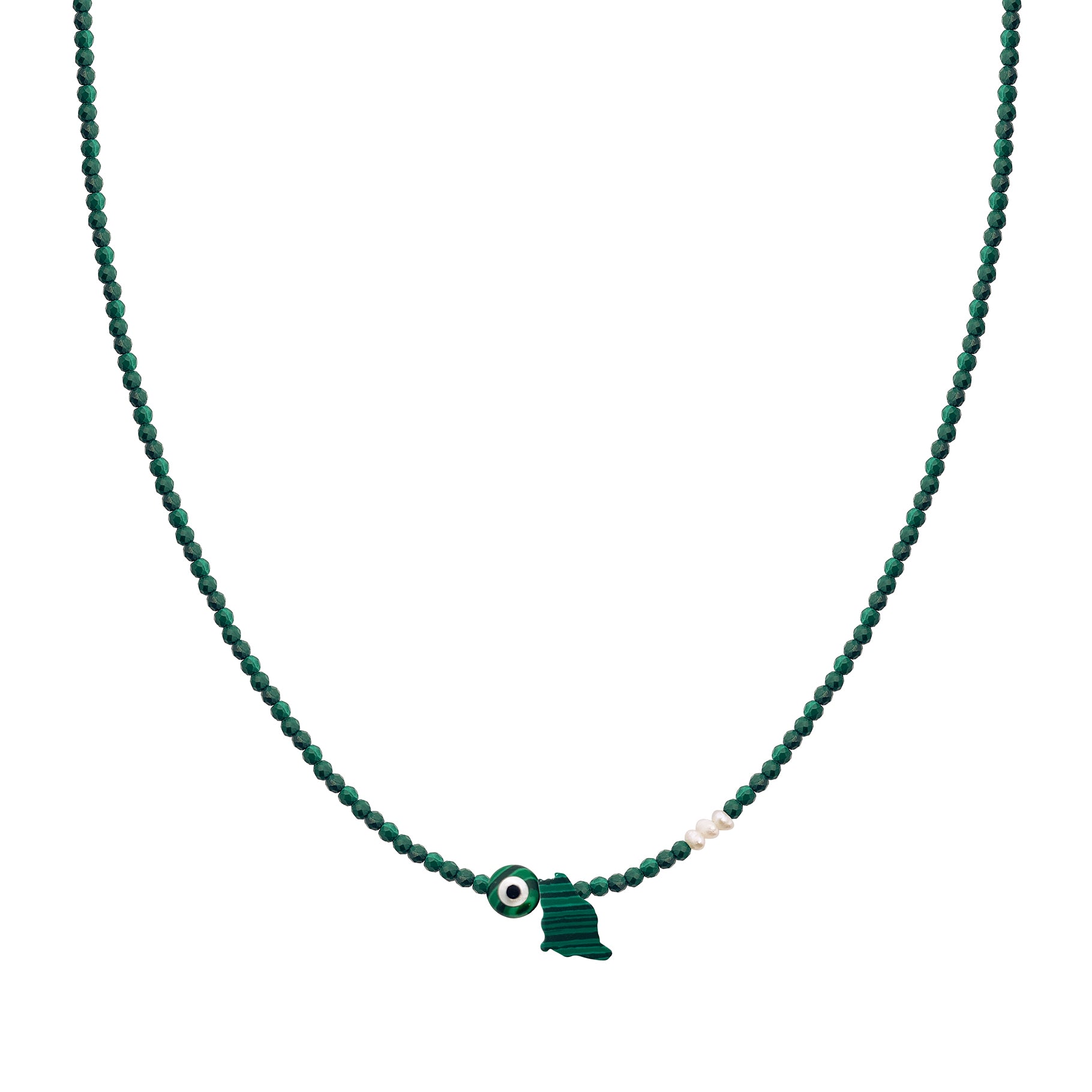 EYE KSA MAP SEMI PRECIOUS WITH SILVER CLASP