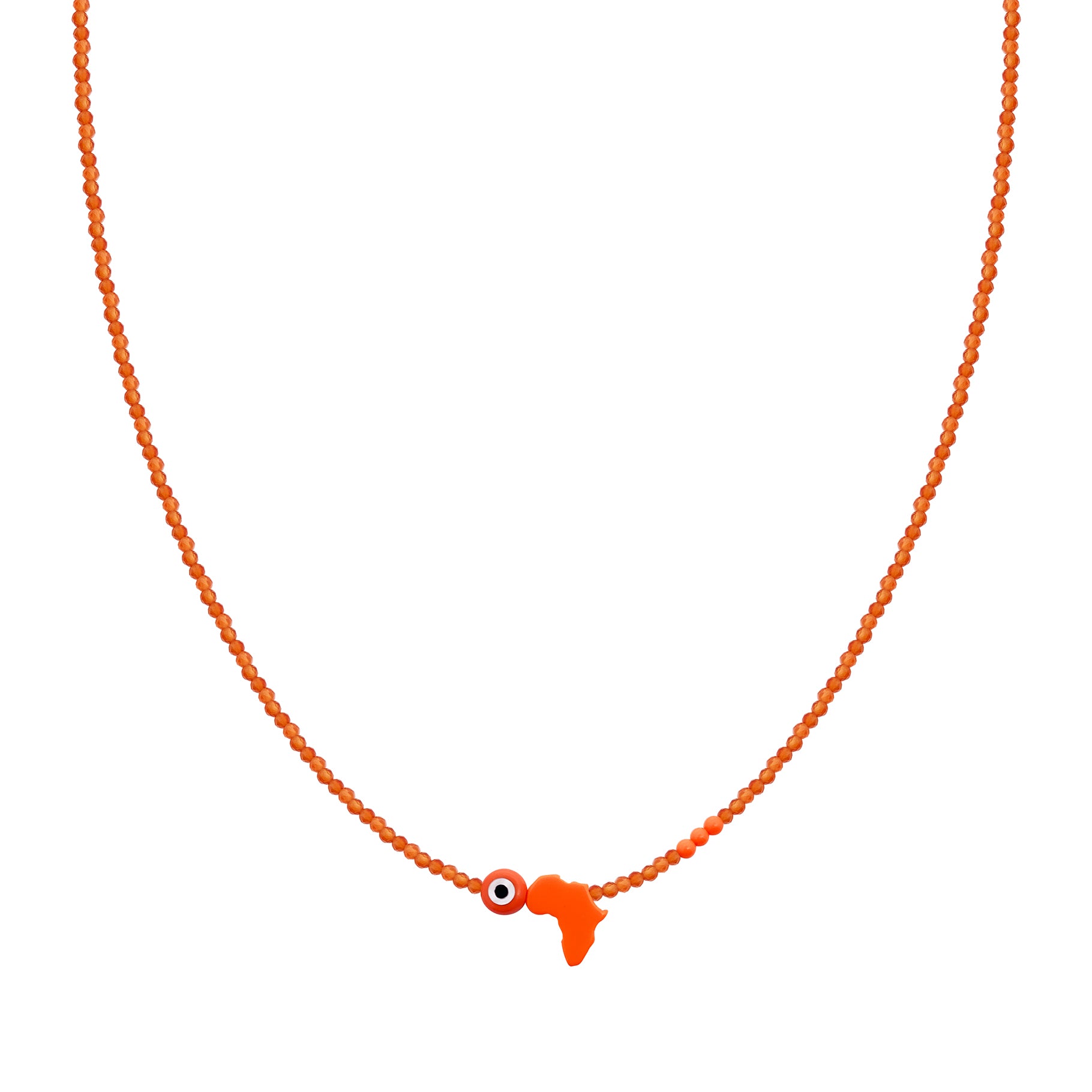 EYE AFRICA MAP SEMI PRECIOUS WITH SILVER CLASP