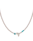 EYE AFRICA MAP SEMI PRECIOUS WITH SILVER CLASP