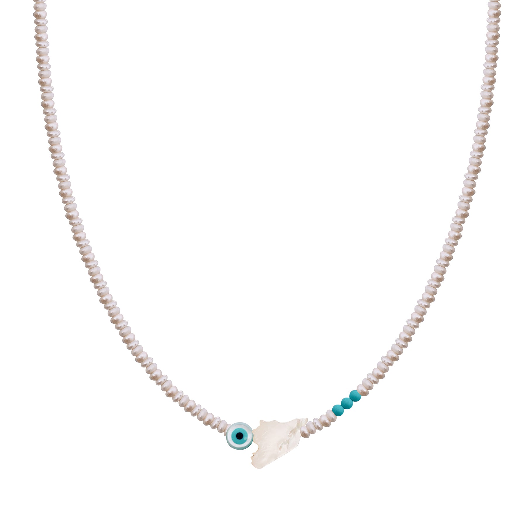 EYE SYRIA MAP SEMI PRECIOUS WITH SILVER CLASP