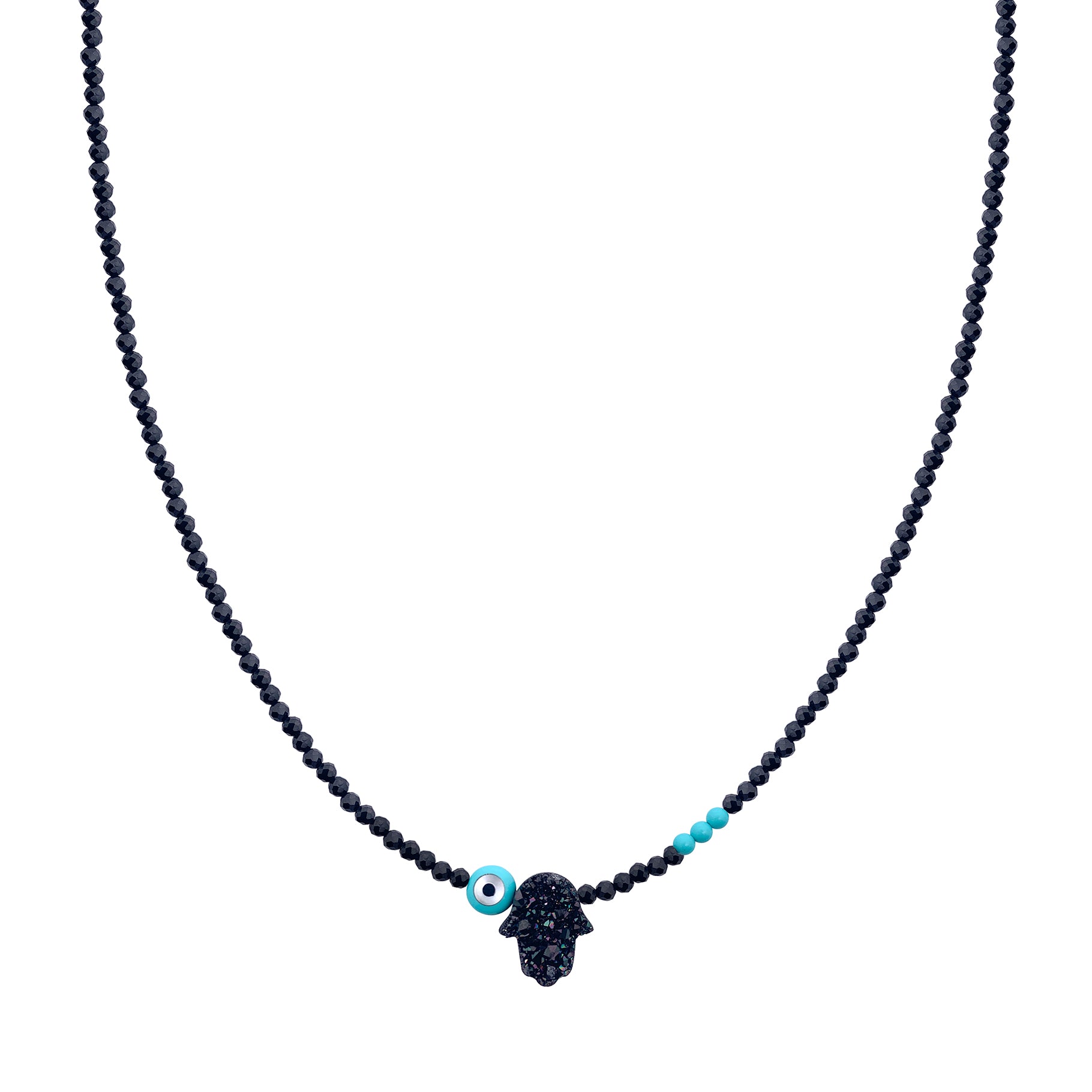 EYE SEMI PRECIOUS WITH SILVER CLASP FATIMA