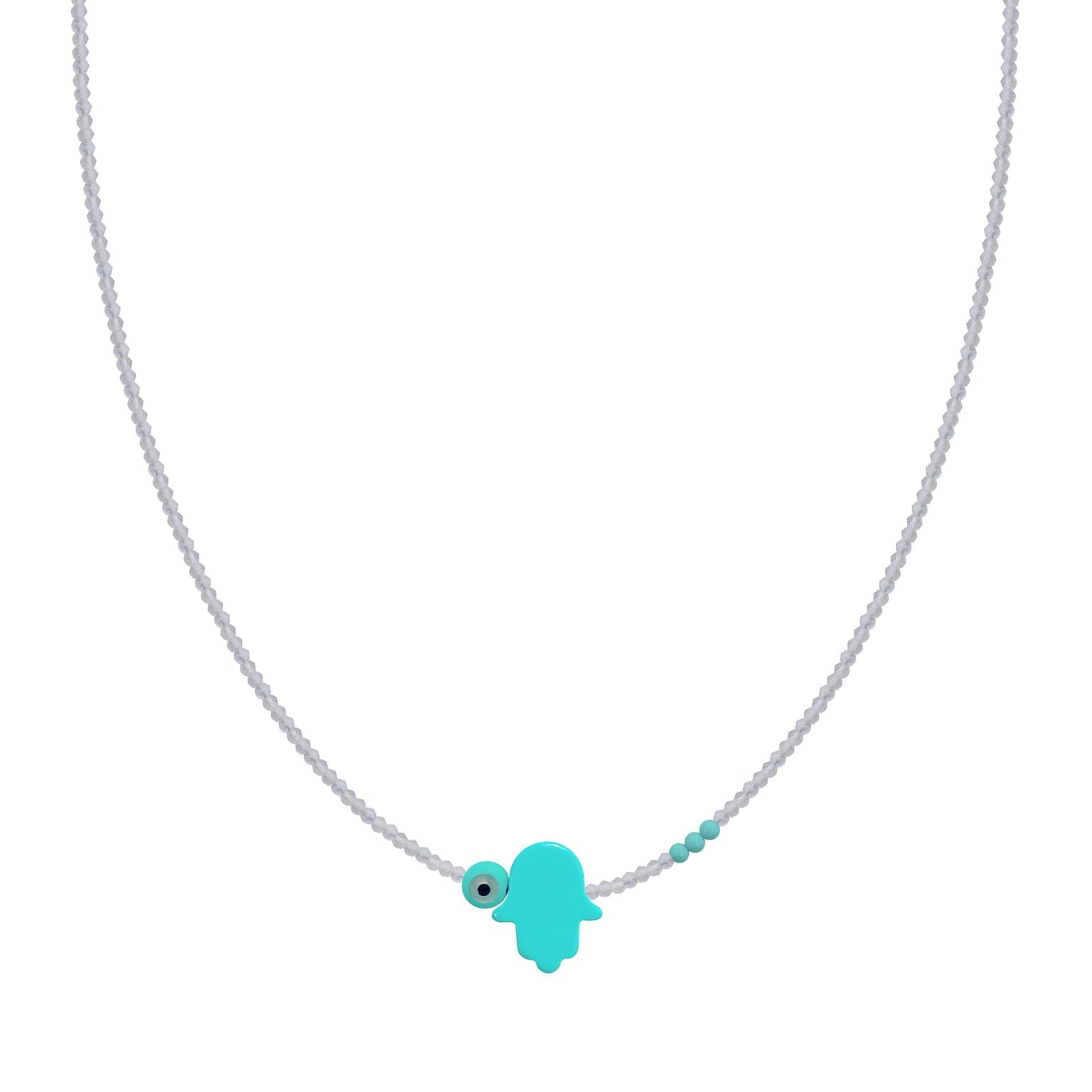 EYE SEMI PRECIOUS WITH SILVER CLASP FATIMA