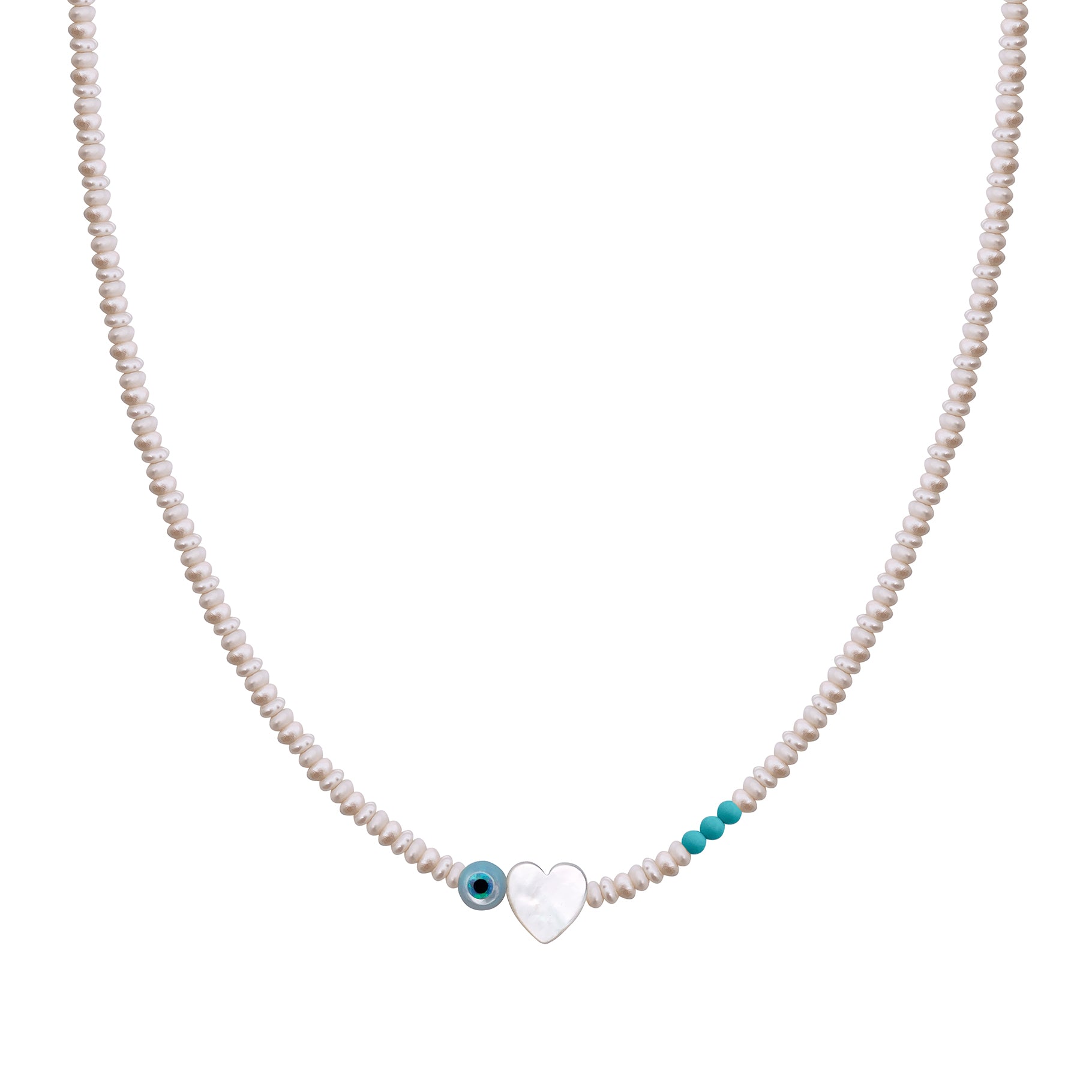 EYE HEART SEMI PRECIOUS WITH SILVER CLASP