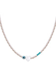 EYE HEART SEMI PRECIOUS WITH SILVER CLASP