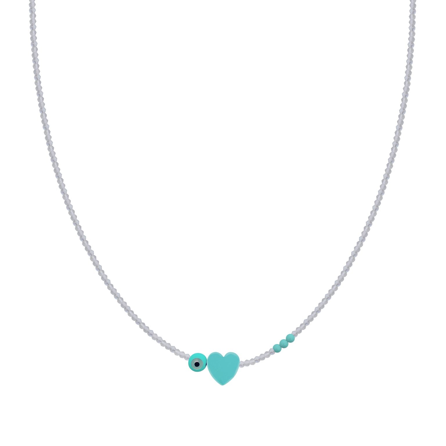 EYE HEART SEMI PRECIOUS WITH SILVER CLASP