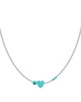 EYE HEART SEMI PRECIOUS WITH SILVER CLASP