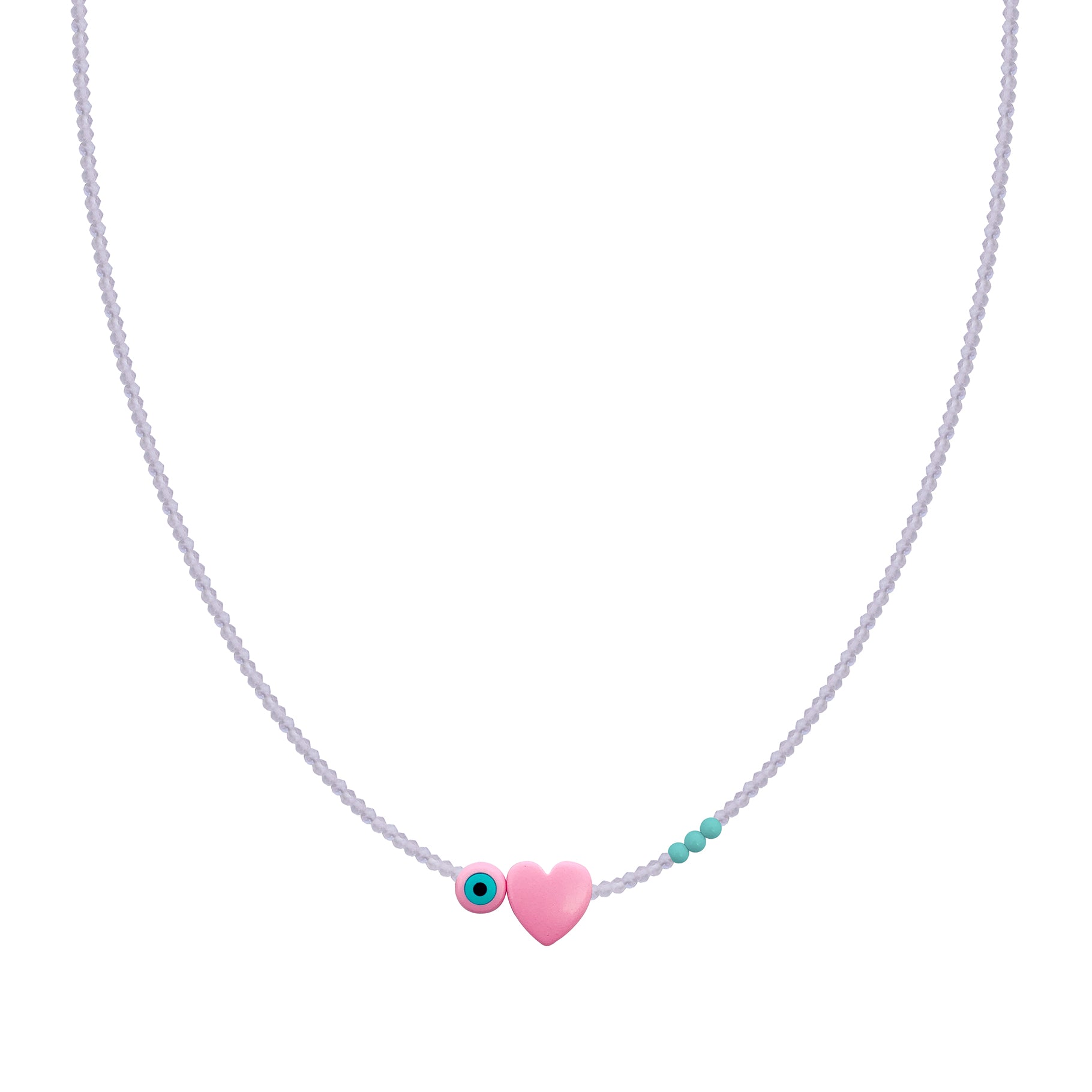 EYE HEART SEMI PRECIOUS WITH SILVER CLASP
