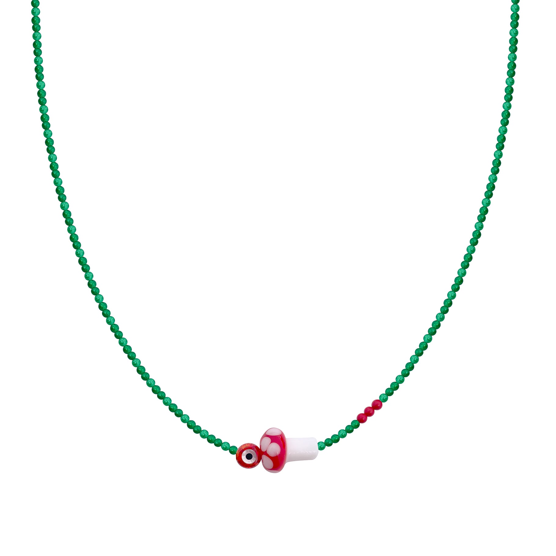 EYE MUSHROOM SEMI PRECIOUS WITH SILVER CLASP