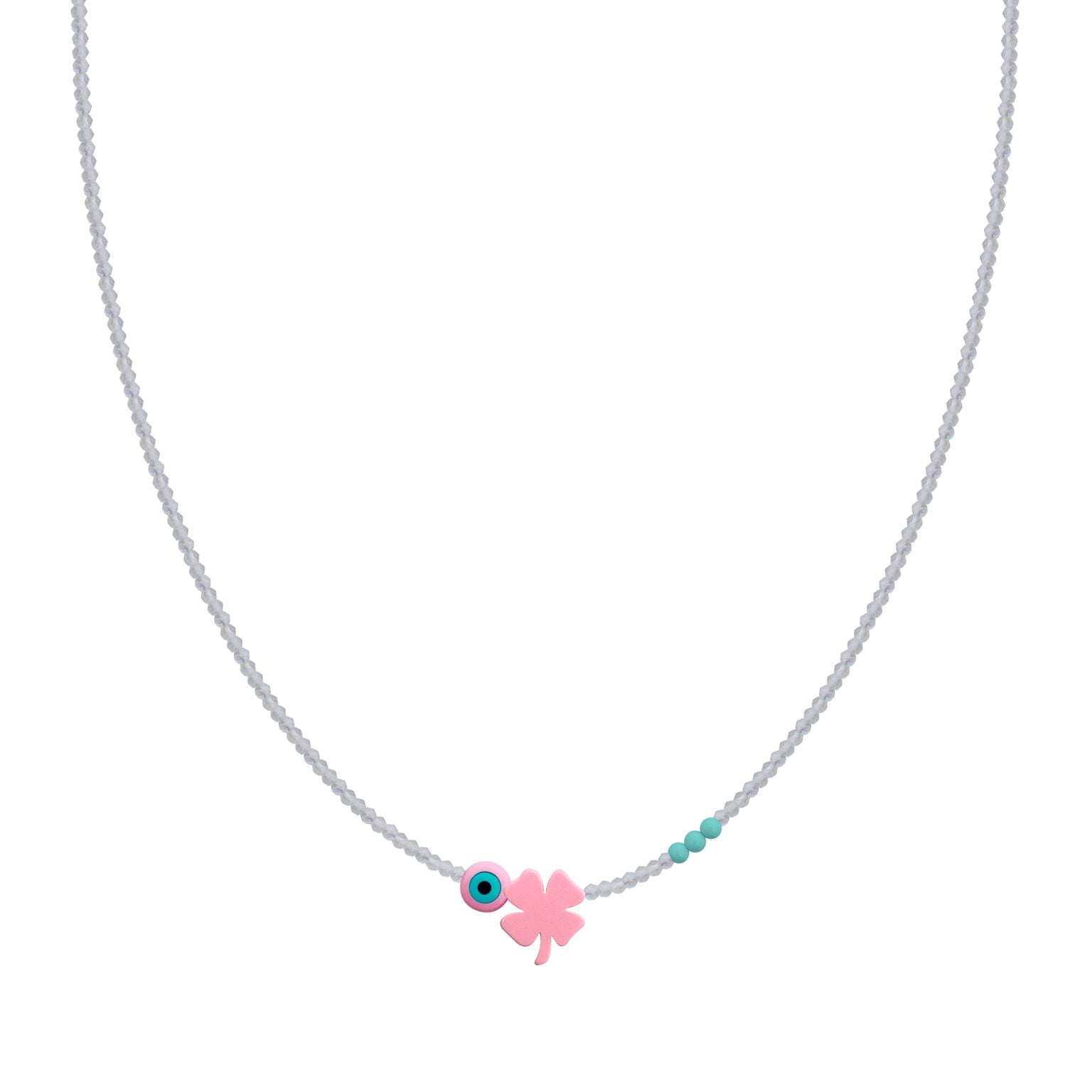 EYE CLOVER SEMI PRECIOUS WITH SILVER CLASP