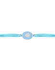 Tiny Medallion Enamel Cedar cord Bracelet Silver