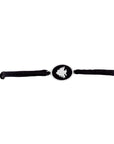 Tiny Medallion Enamel Cedar cord Bracelet Silver