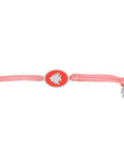 Tiny Medallion Enamel Cedar cord Bracelet Silver