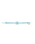 Tiny Medallion Enamel Eye cord Bracelet Silver