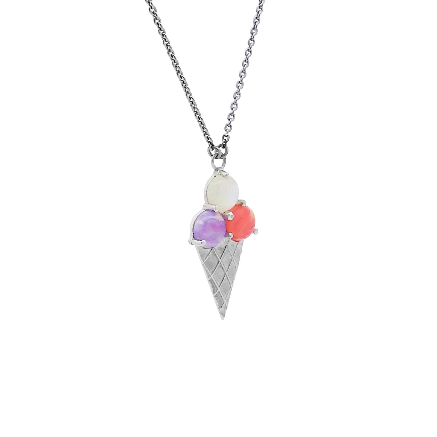 Ice Cream Crush Silver Necklace