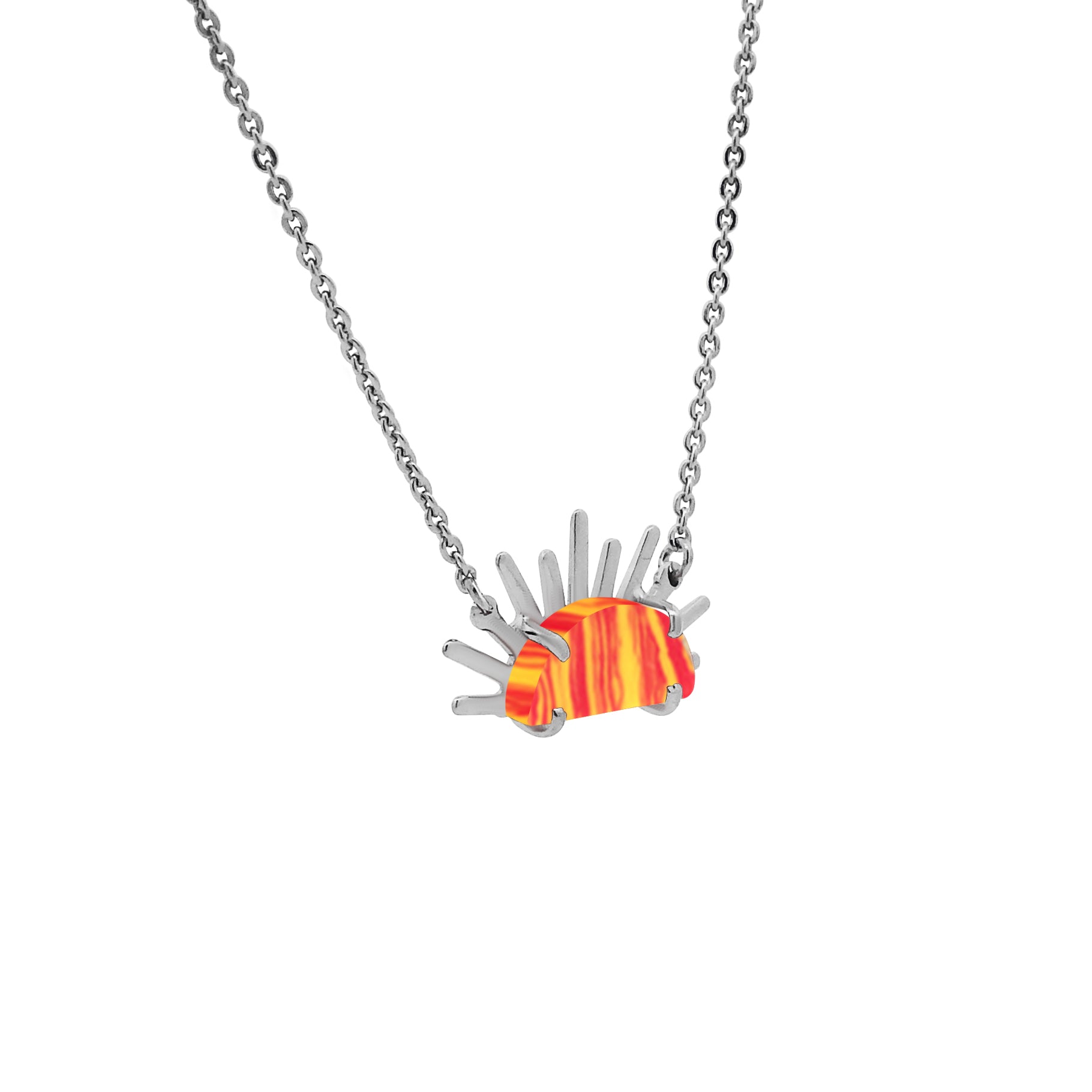 Sunset Crush Silver Necklace
