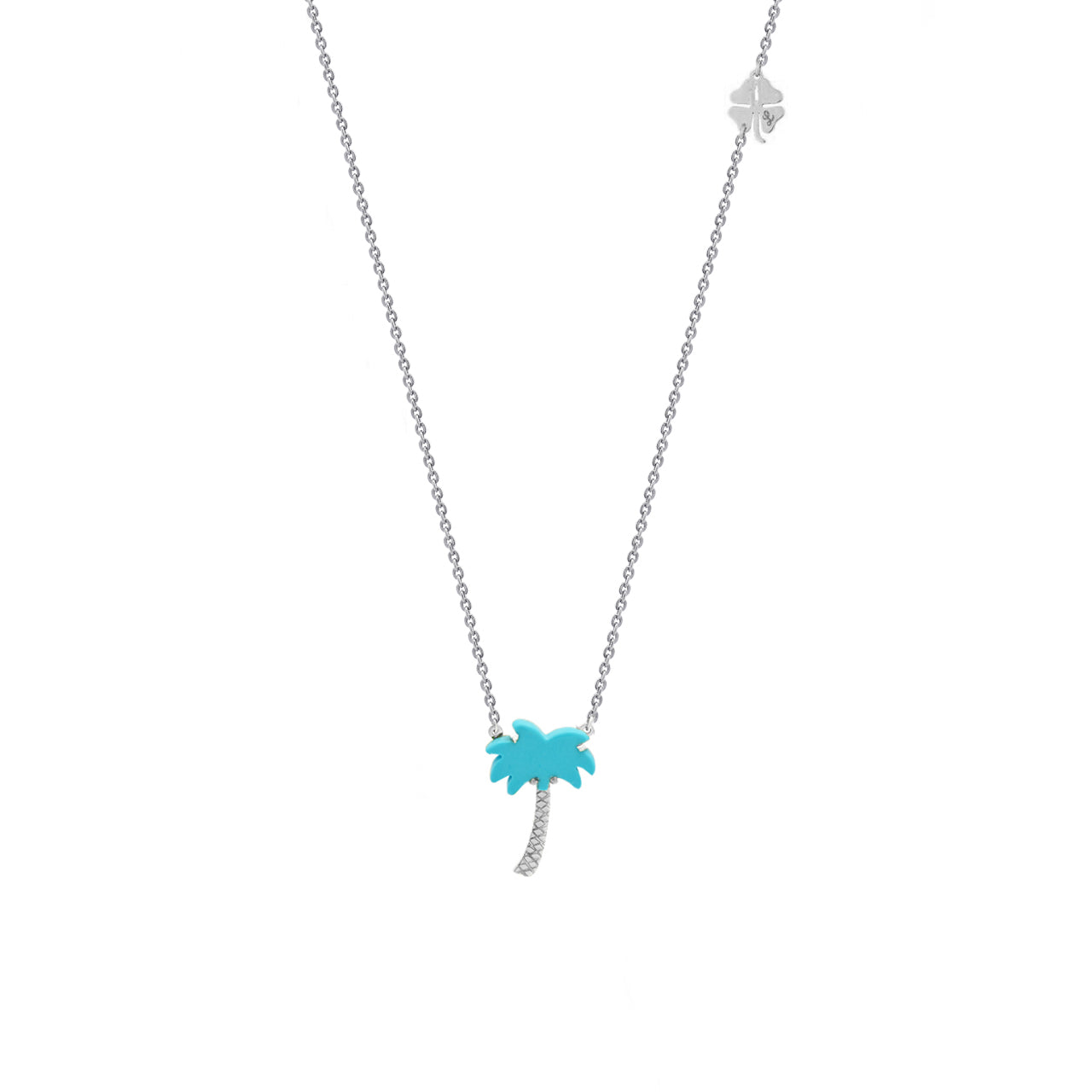 Realistic Palm Tree Silver Necklace