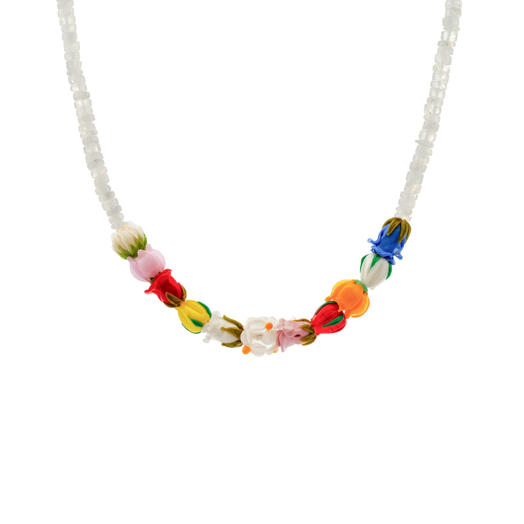 Spring Necklace with Silver Clasp