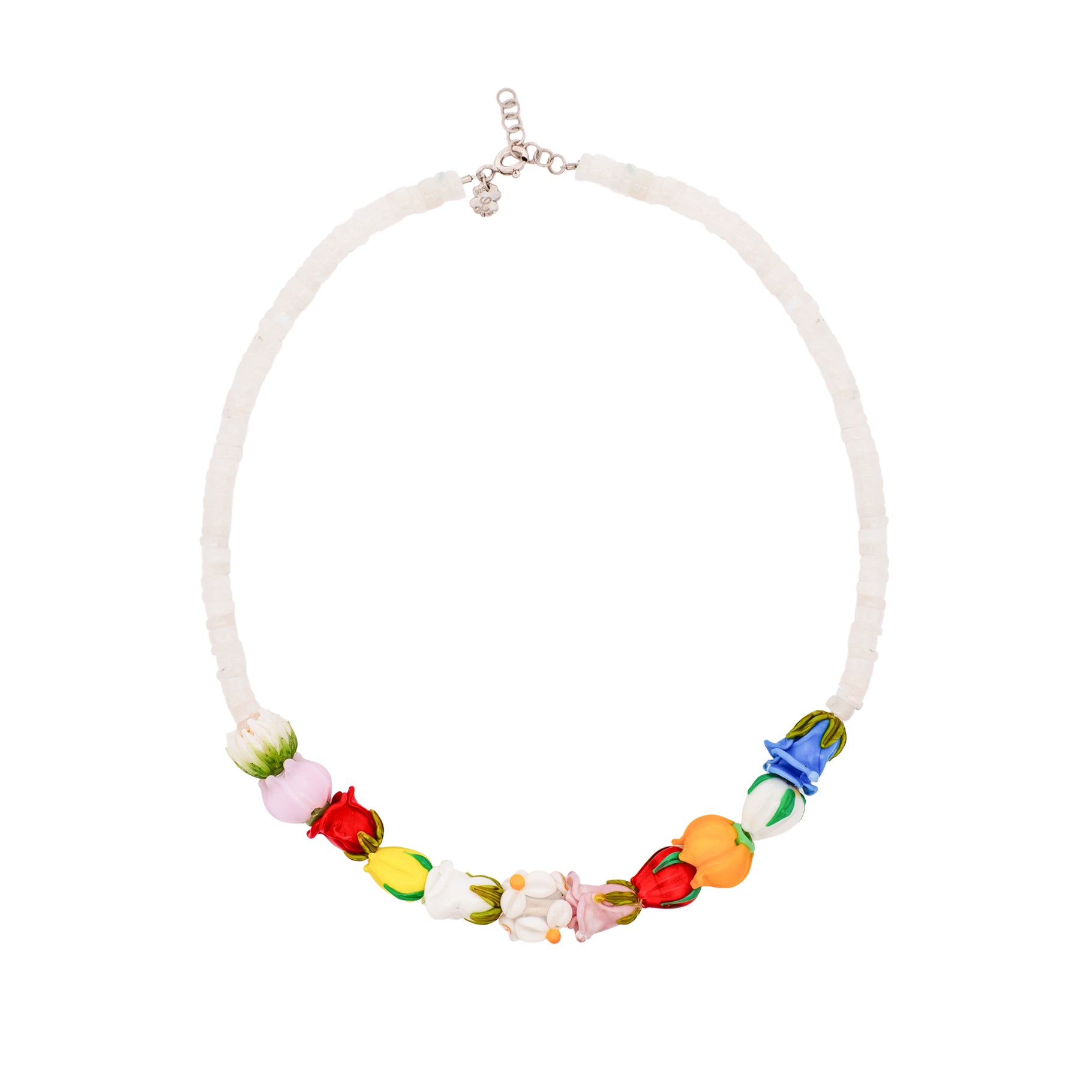 Spring Necklace with Silver Clasp