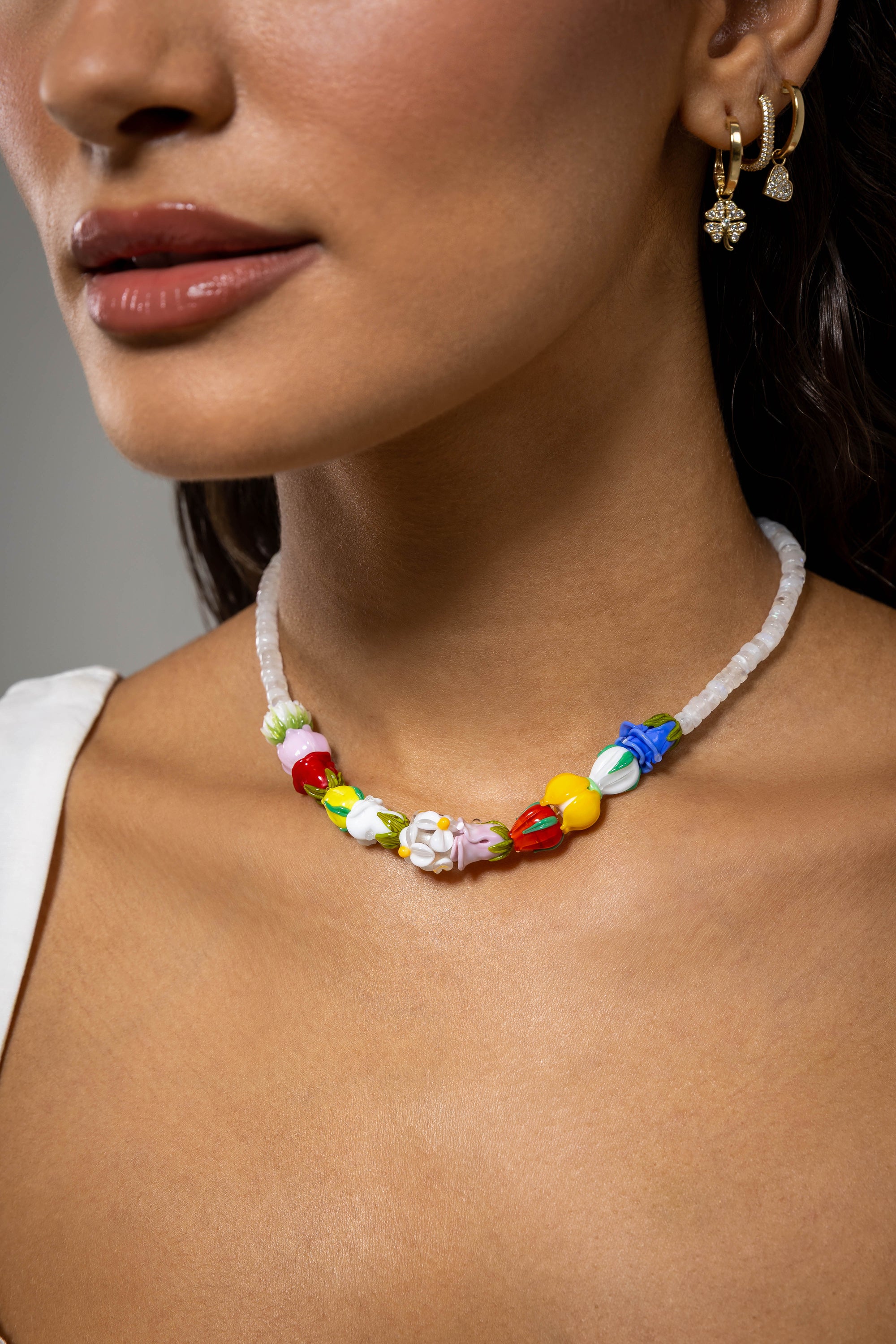 Spring Necklace with Silver Clasp