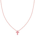 Cord Thread with Lucky Coss Stone Silver Clasp Necklace - Kids
