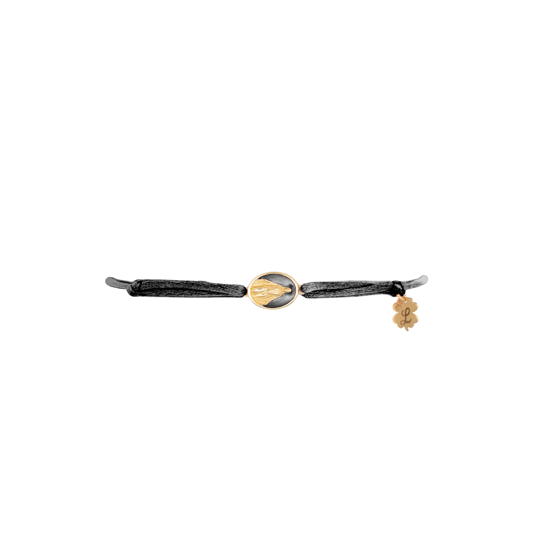 Tiny Medallion Enamel Our Lady Cord Bracelet
