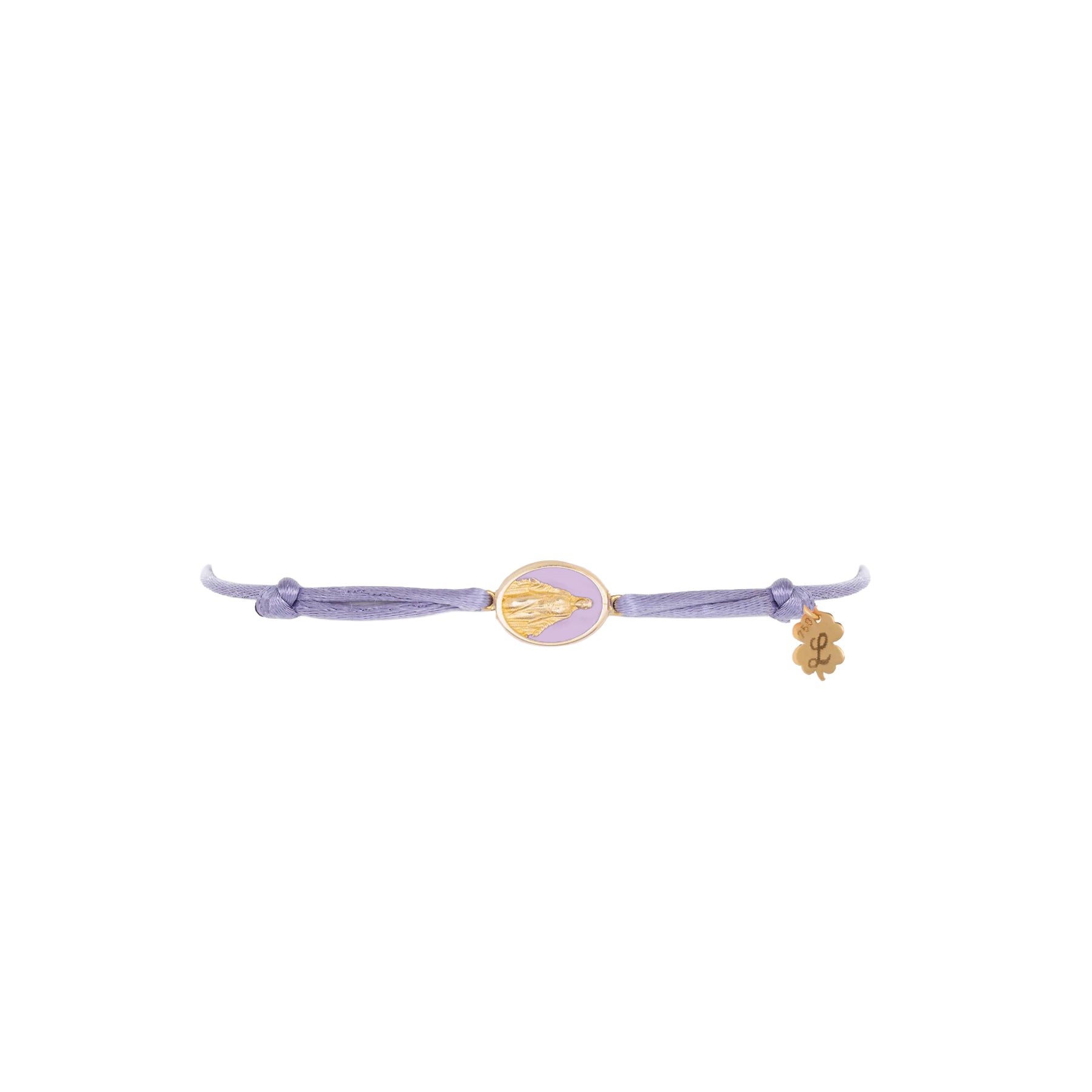 Tiny Medallion Enamel Our Lady Cord Bracelet