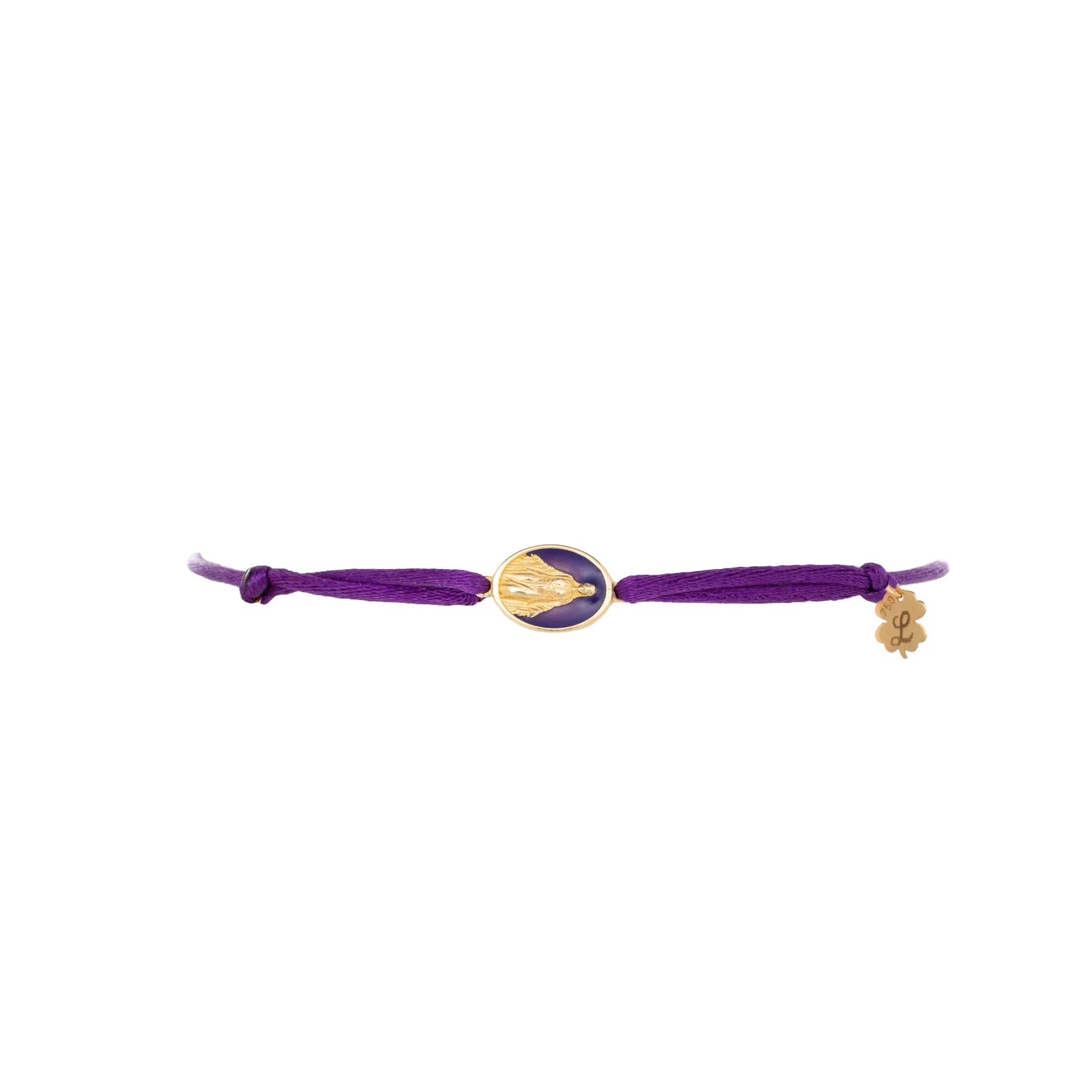 Tiny Medallion Enamel Our Lady Cord Bracelet