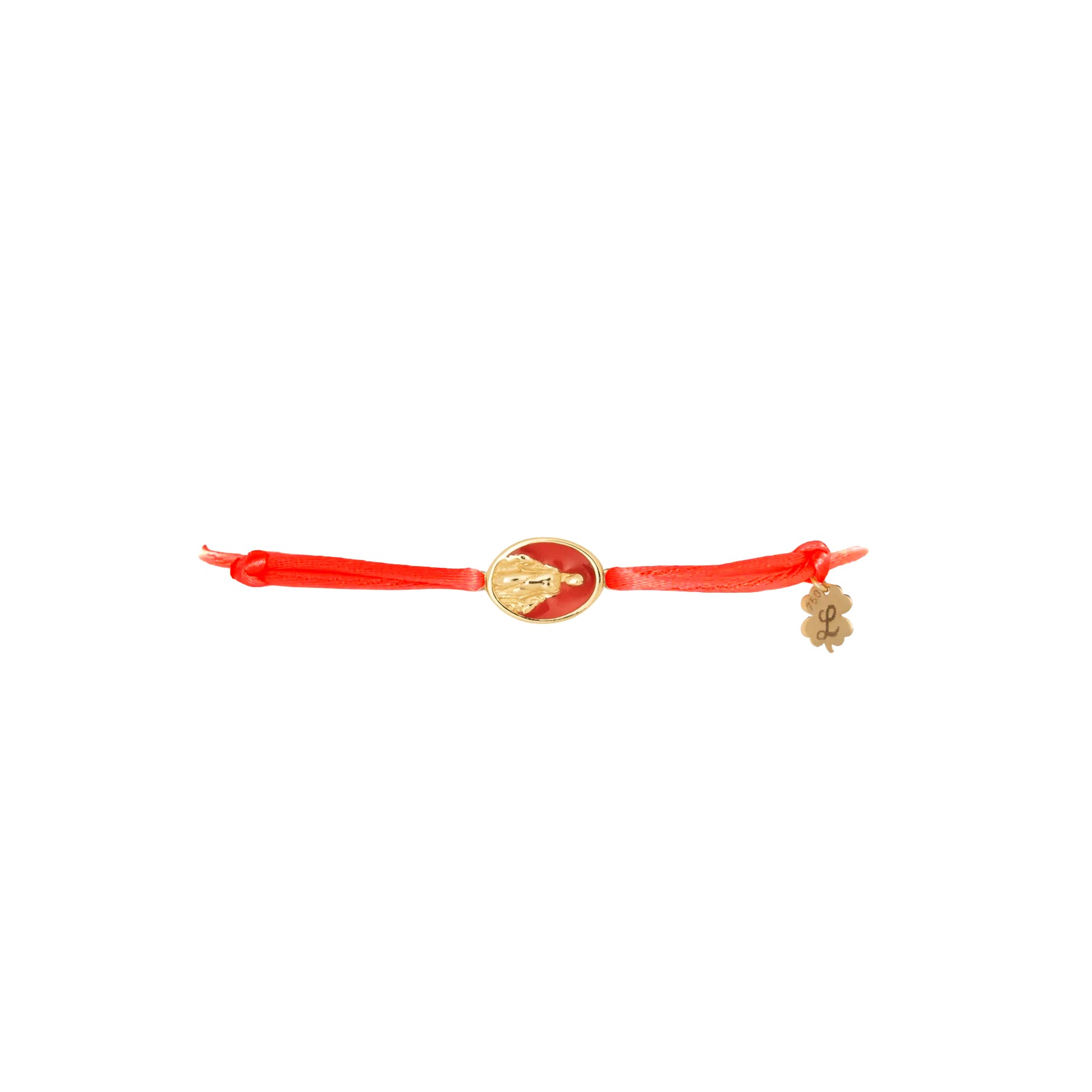 Tiny Medallion Enamel Our Lady Cord Bracelet
