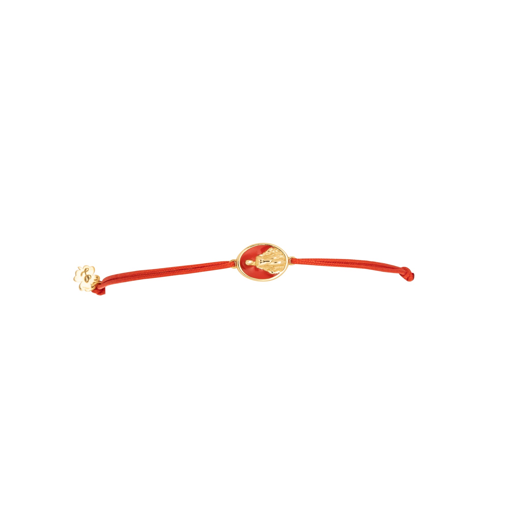 Tiny Medallion Enamel Our Lady Cord Bracelet Baby Size