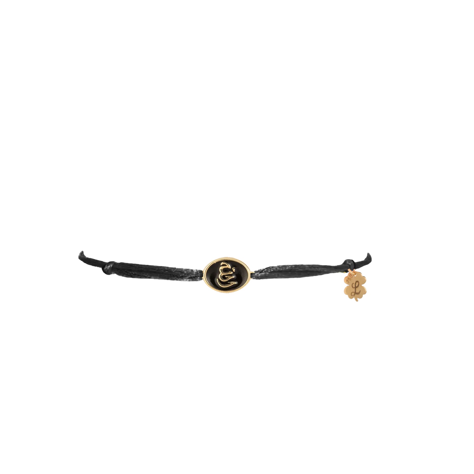 Tiny Medallion Enamel Allah Cord Bracelet