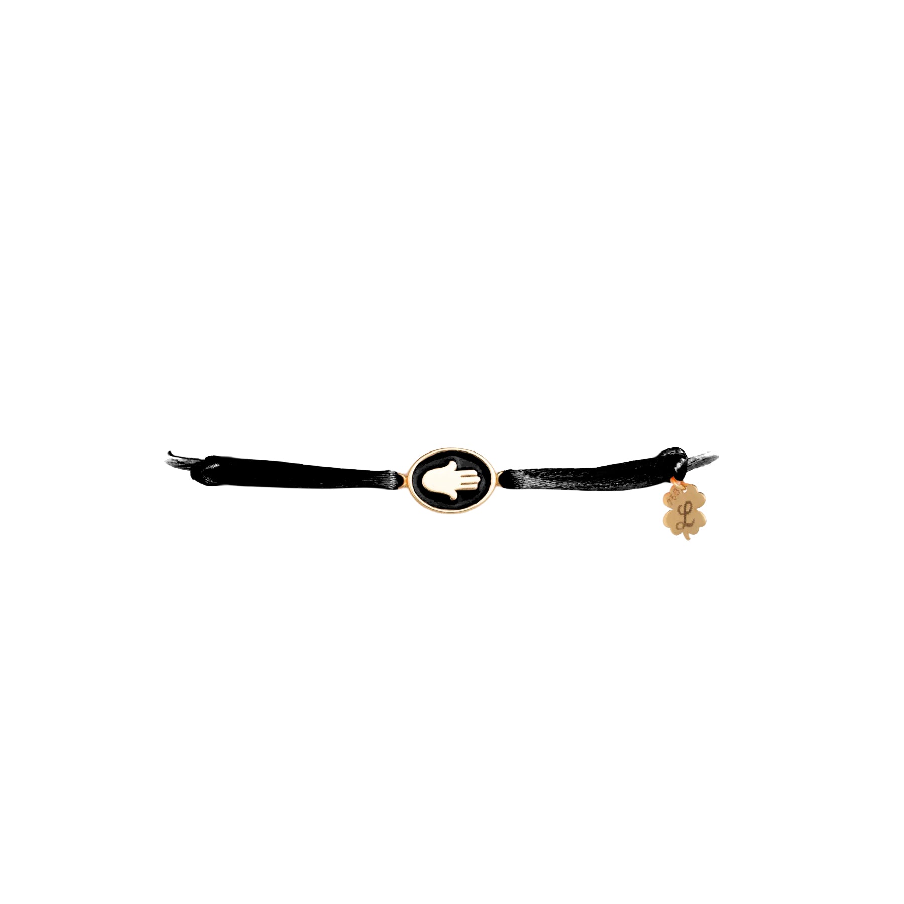 Tiny Medallion Enamel Fatima Cord Bracelet