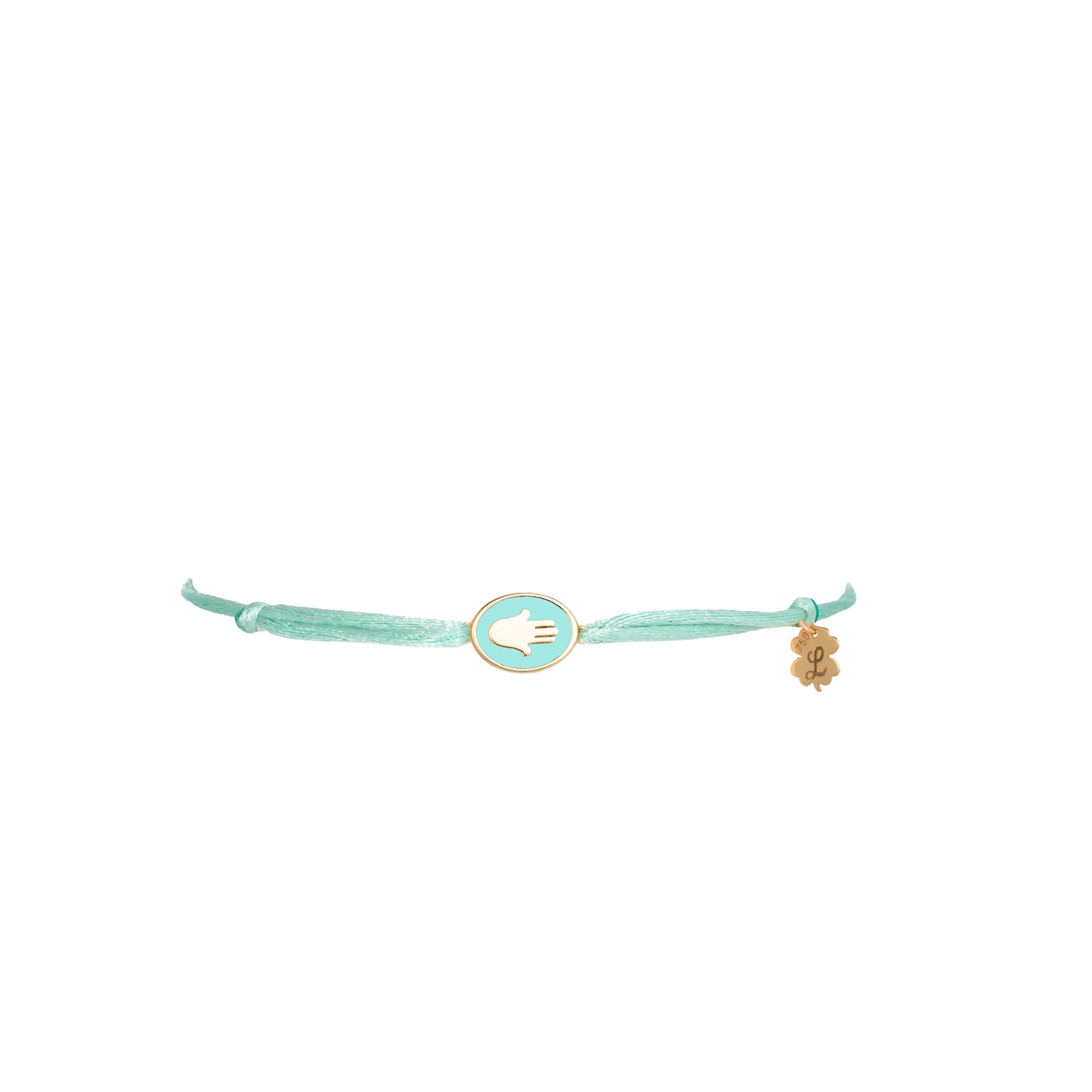 Tiny Medallion Enamel Fatima Cord Bracelet