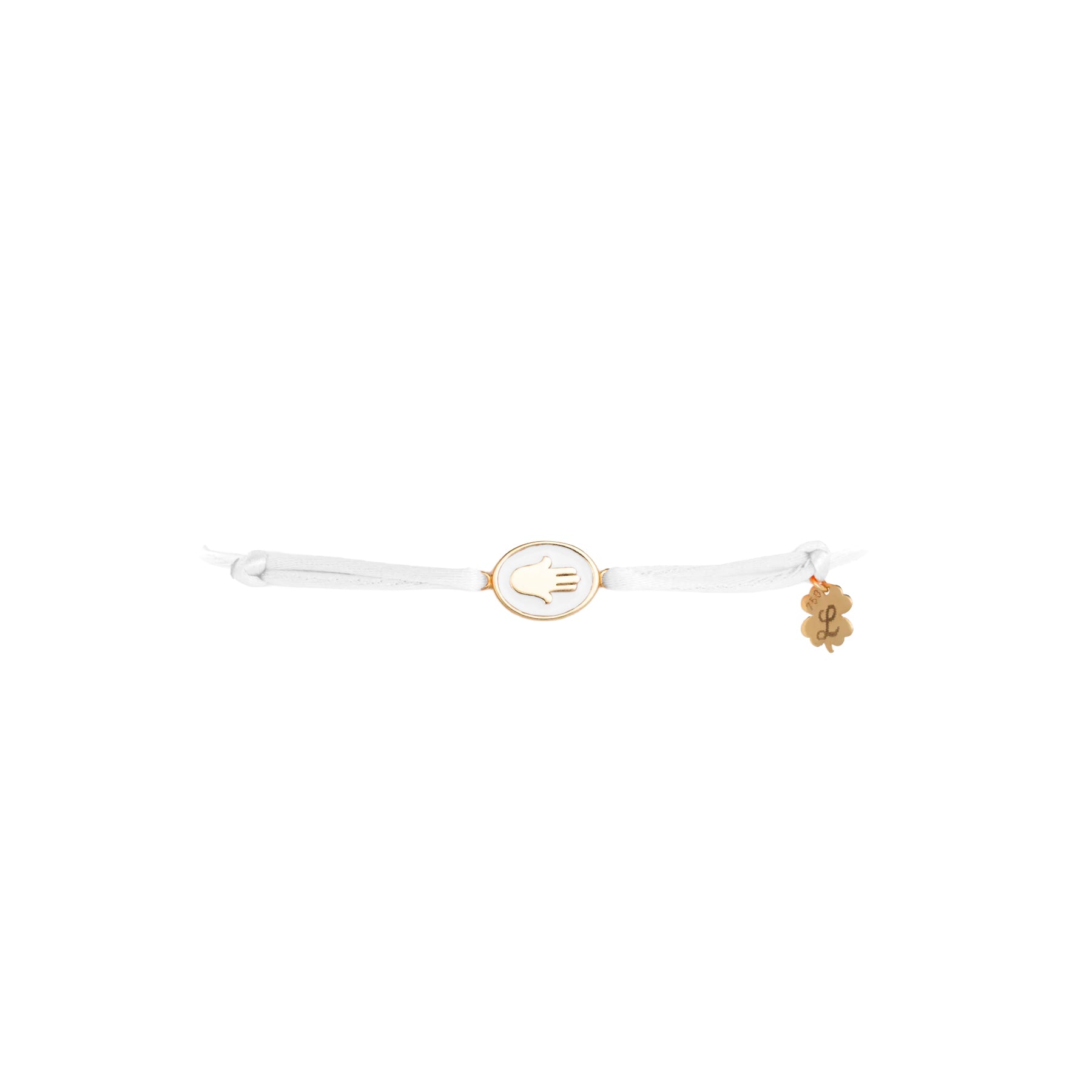Tiny Medallion Enamel Fatima Cord Bracelet