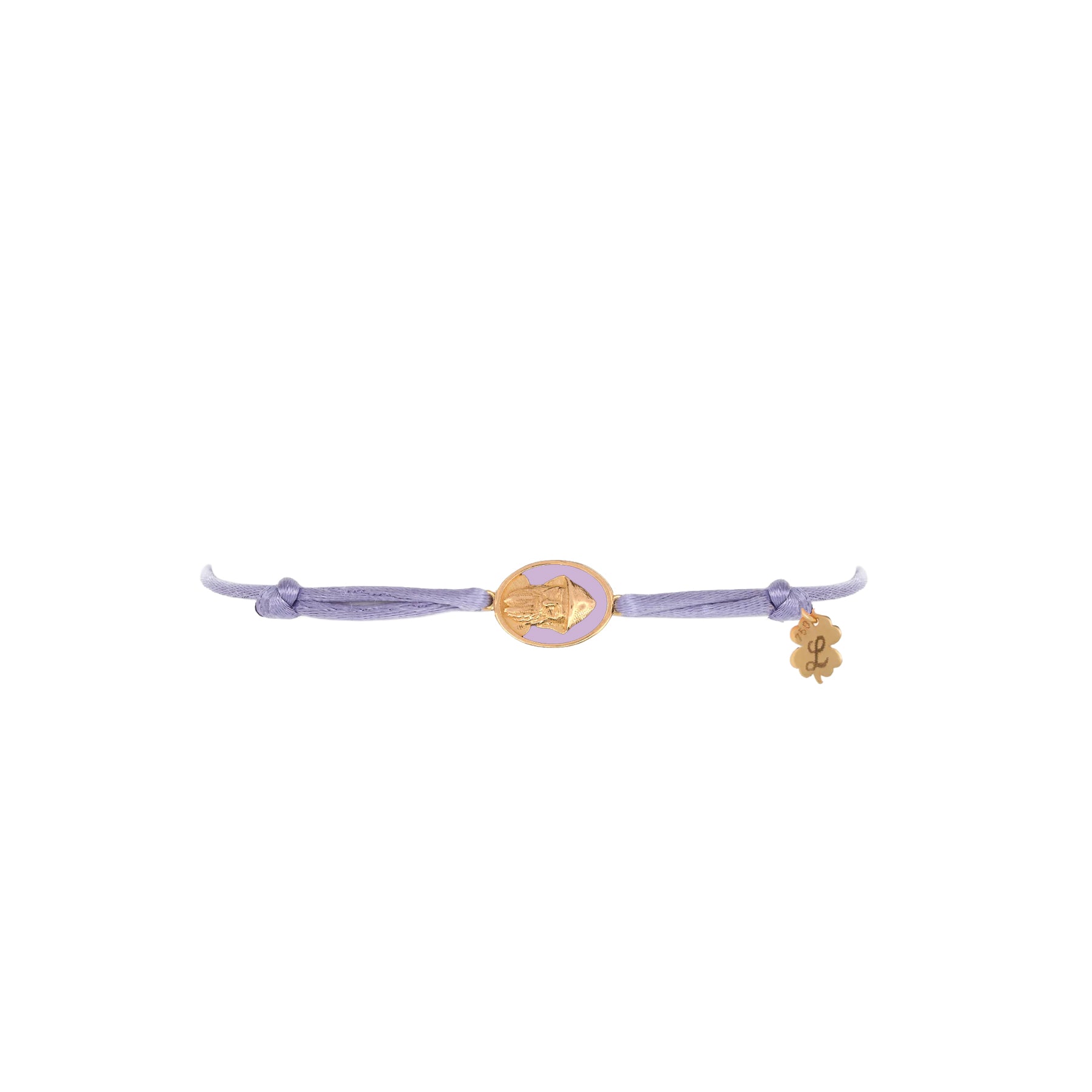 Tiny Medallion Enamel Saint Charbel Cord Bracelet