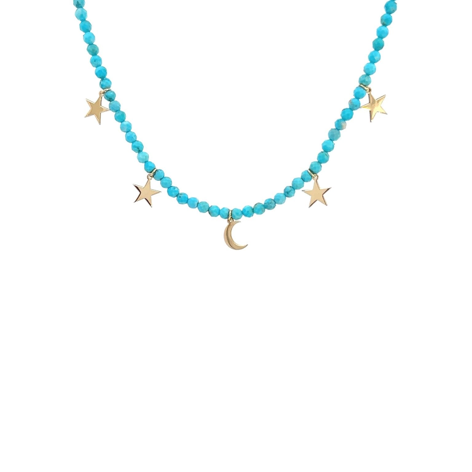 The Romantic One- Semi-precious Turquoise (stars & Moon) Necklace