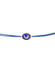 Tiny Medallion Enamel Moon Cord Bracelet