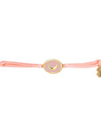 Tiny Medallion Enamel Moon Cord Bracelet