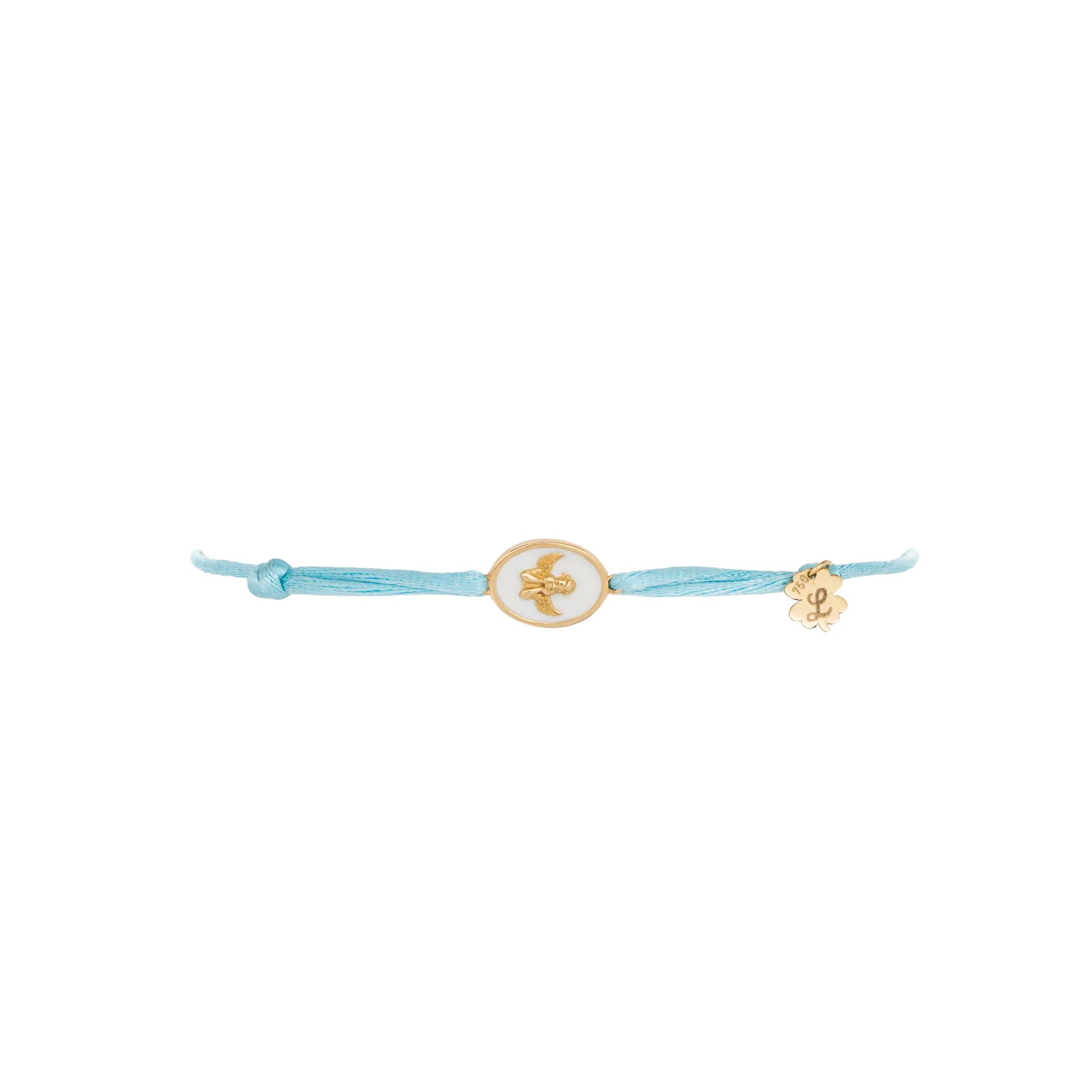 Tiny Medallion Enamel Angel Cord Bracelet