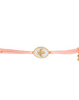 Tiny Medallion Enamel Angel Cord Bracelet