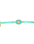 Tiny Medallion Enamel Cedar Cord Bracelet