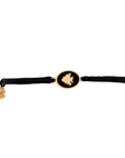 Tiny Medallion Enamel Cedar Cord Bracelet