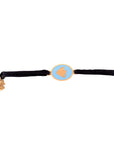 Tiny Medallion Enamel Cedar Cord Bracelet