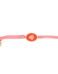 Tiny Medallion Enamel Cedar Cord Bracelet