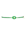 Tiny Medallion Enamel Cedar Cord Bracelet