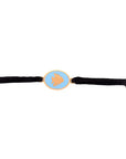 Tiny Medallion Enamel Cedar Cord Bracelet
